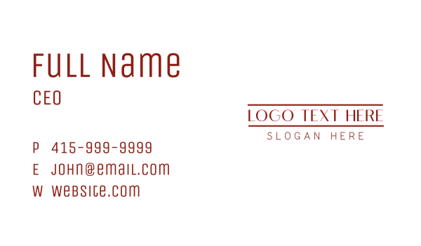 Thin Minimalist Wordmark Business Card Design Image Preview