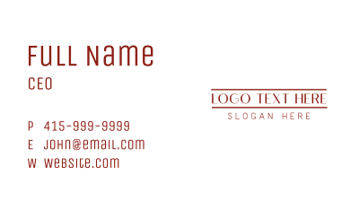 Thin Minimalist Wordmark Business Card Image Preview