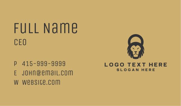 Black Lion Kettlebell Business Card Design Image Preview