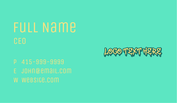 Mural Street Art Wordmark Business Card Design Image Preview