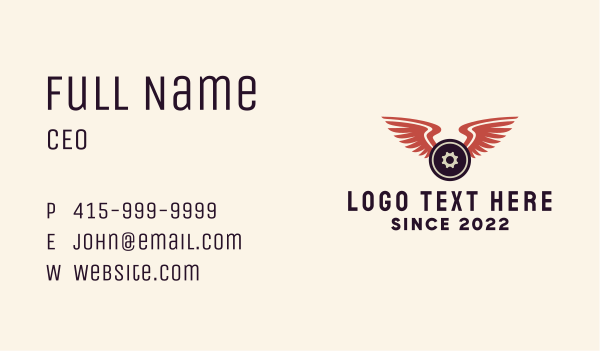 Weight Plate Wings Business Card Design Image Preview