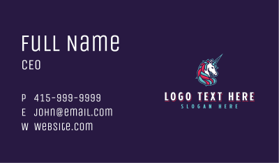 Unicorn Gaming Business Card Image Preview