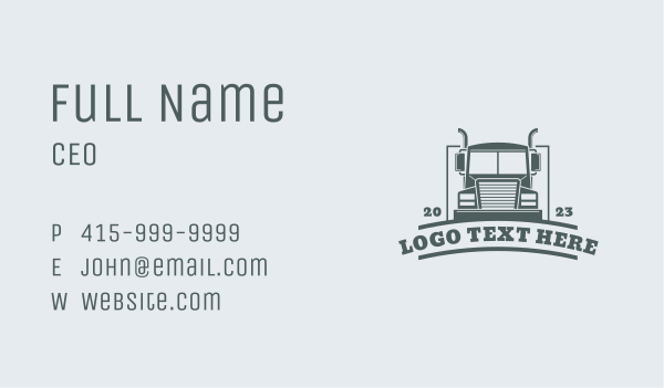 Courier Truck Emblem Business Card Design Image Preview