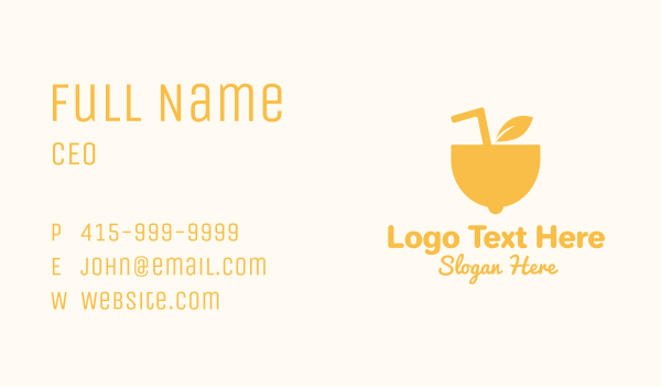 Yellow Lemon Juice Business Card Design Image Preview
