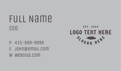Gothic Feather Wordmark Business Card Image Preview