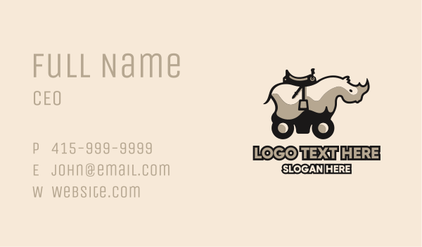 Rhino Car Business Card Design Image Preview