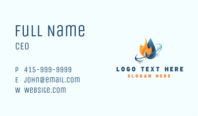 Flame Snowflake Droplet  Business Card Image Preview