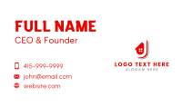 Red Realty Letter J Business Card Design