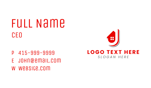 Red Realty Letter J Business Card Design Image Preview