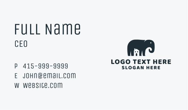 Elephant House Real Estate Business Card Design Image Preview