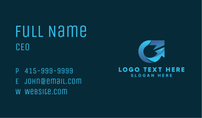 Gradient Blue Express Arrow Business Card Image Preview