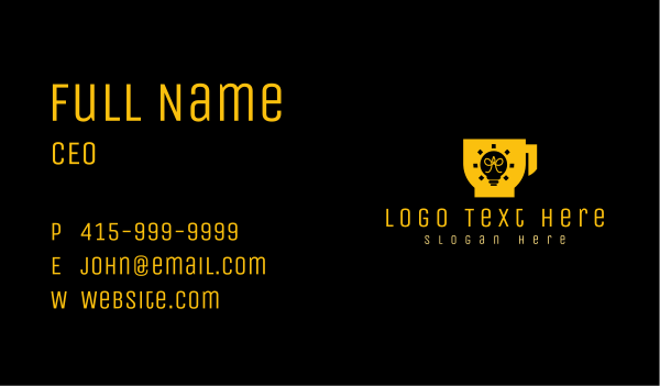 Energy Coffee Cup Cafe Business Card Design