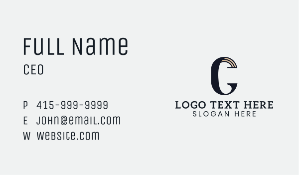 Classic Style Letter C  Business Card Design Image Preview