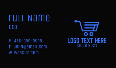 Online Grocery Cart  Business Card Image Preview