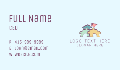 Kindergarten Toddler Puzzle  Business Card Image Preview