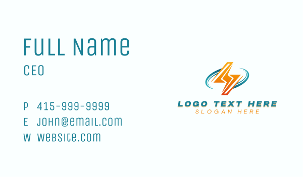 Electrical Thunder Lightning Business Card Design Image Preview