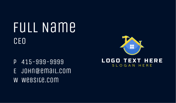 Hammer Builder Construction  Business Card Design Image Preview