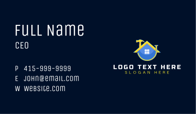 Hammer Builder Construction  Business Card Image Preview
