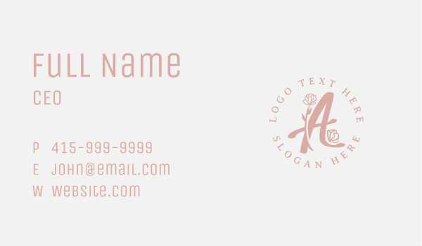 Feminine Floral Letter A Business Card Design Image Preview