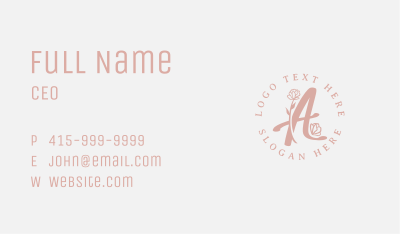 Feminine Floral Letter A Business Card Image Preview