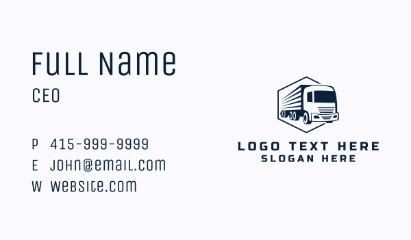 Cargo Trailer Truck Business Card Design Image Preview