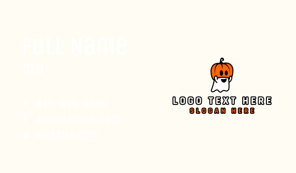 Ghost Pumpkin Halloween Business Card Design Image Preview