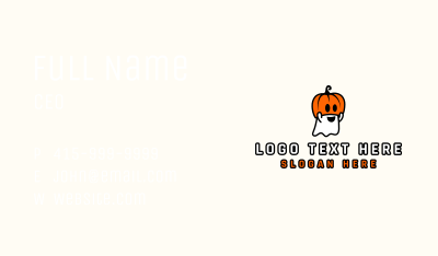 Ghost Pumpkin Halloween Business Card Image Preview