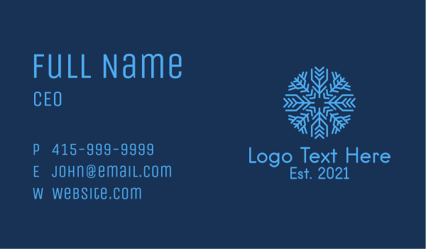 Christmas Ice Snowflake Business Card Design Image Preview