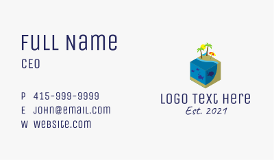 Isometric Island Resort  Business Card Image Preview