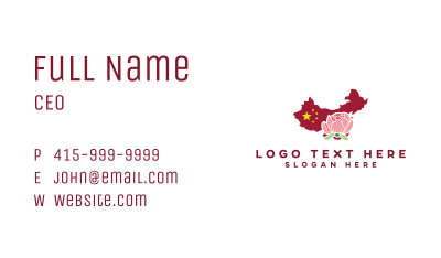 China Peony Map Business Card Image Preview