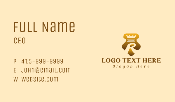 Gold Shield Crown Letter R Business Card Design Image Preview