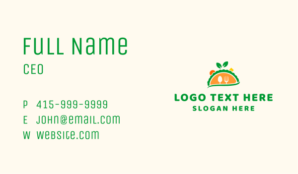 Vegetarian Taco Restaurant Business Card Design Image Preview