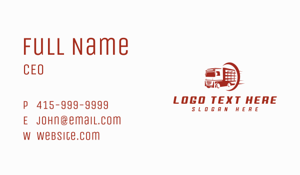 Truck Cargo Delivery Business Card Design Image Preview