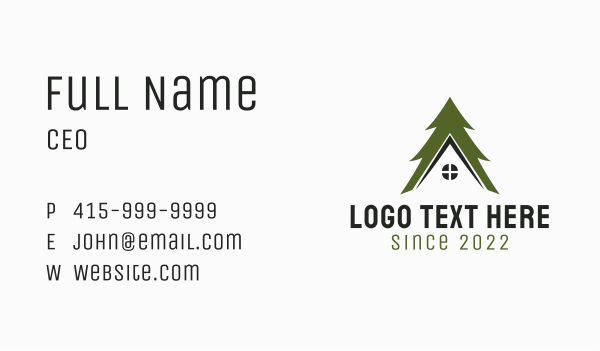 Forest Cabin Realty Business Card Design Image Preview