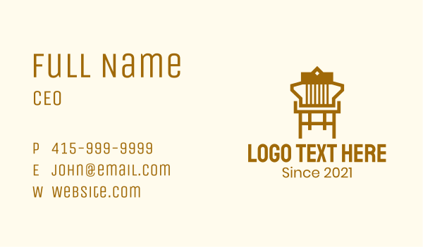 Brown Furniture Chair Business Card Design Image Preview