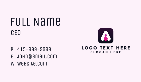 Digital Icon Letter A Business Card Design Image Preview