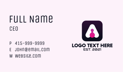 Digital Icon Letter A Business Card