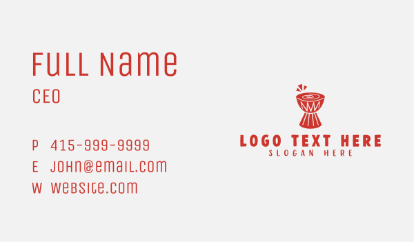 Djembe Percussion Drums Business Card Design Image Preview