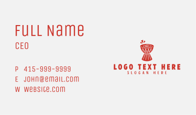 Djembe Percussion Drums Business Card Image Preview