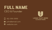 Beige Building Letter U Business Card Design