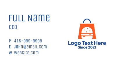 Burger Shopping Bag  Business Card Image Preview