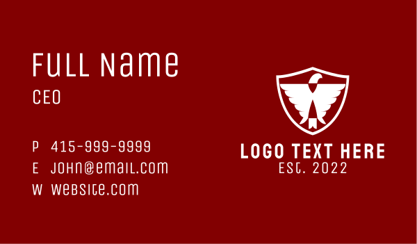Eagle Security Shield  Business Card Design Image Preview