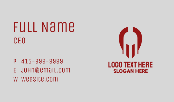 Gladiator Helmet Locator  Business Card Design Image Preview