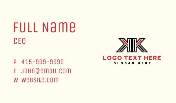 Metal Fabrication Letter K Business Card Design Image Preview