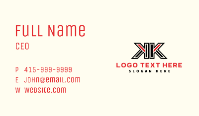 Metal Fabrication Letter K Business Card Image Preview