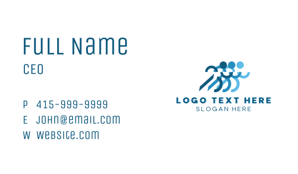 People Run Marathon Business Card Design Image Preview