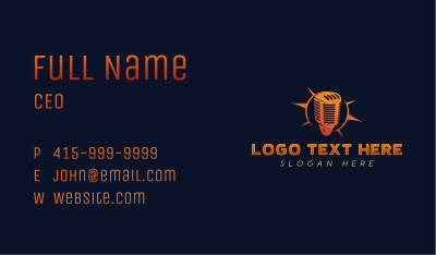Podcast Radio Microphone Business Card Image Preview
