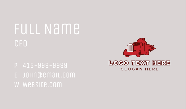 Red Blazing Trucker Business Card Design Image Preview