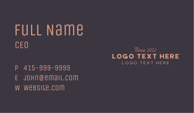 Elegant Lifestyle Wordmark Business Card Image Preview