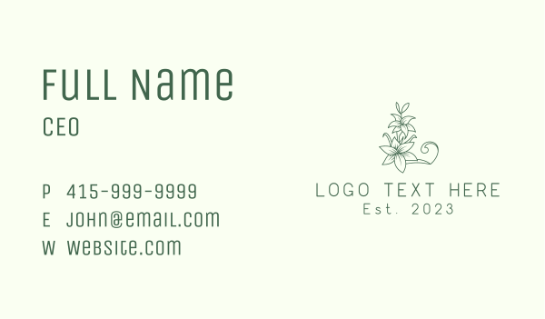 Green Flower Letter L Business Card Design Image Preview